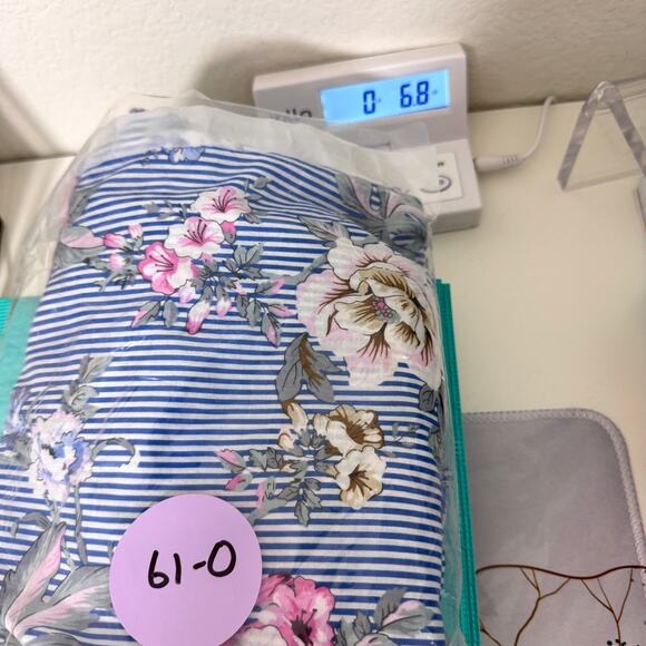 Talbots Women Blouse Top Size 2X 100% Cotton Floral Lightweight Classic Blue - Picture 7 of 8